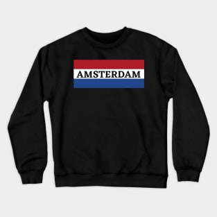 Amsterdam City in Dutch Flag Crewneck Sweatshirt